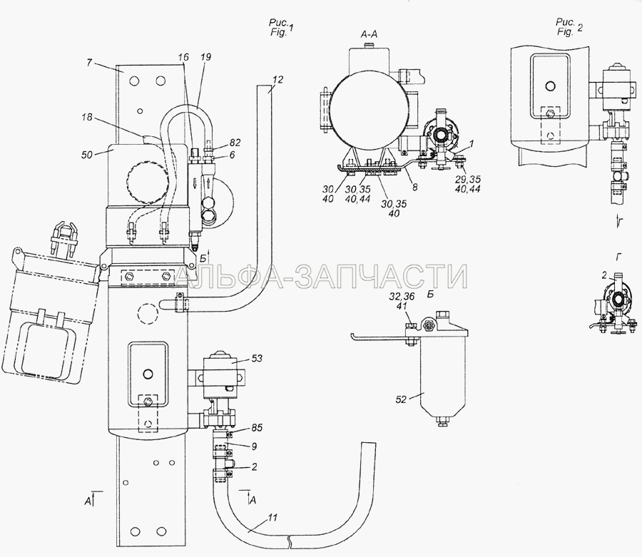 6520-8106005-40 Установка подогревателя, электронасоса и топливного фильтра  